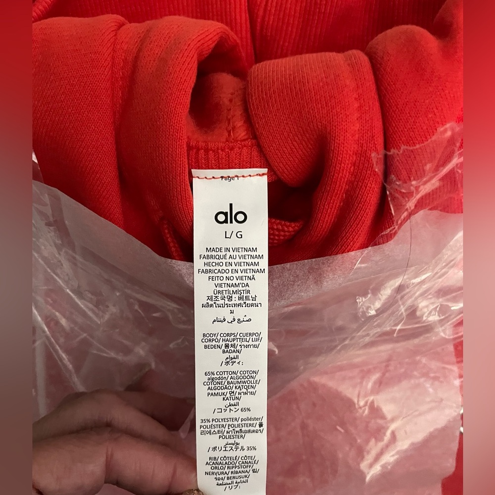 ALO Yoga NWT Accolade Hoodie Bright Red Color Unisex Oversized Size L - Picture 10 of 10